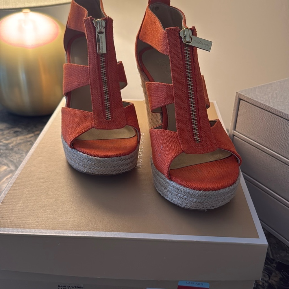 Michael Kors orange Damita Wedge
